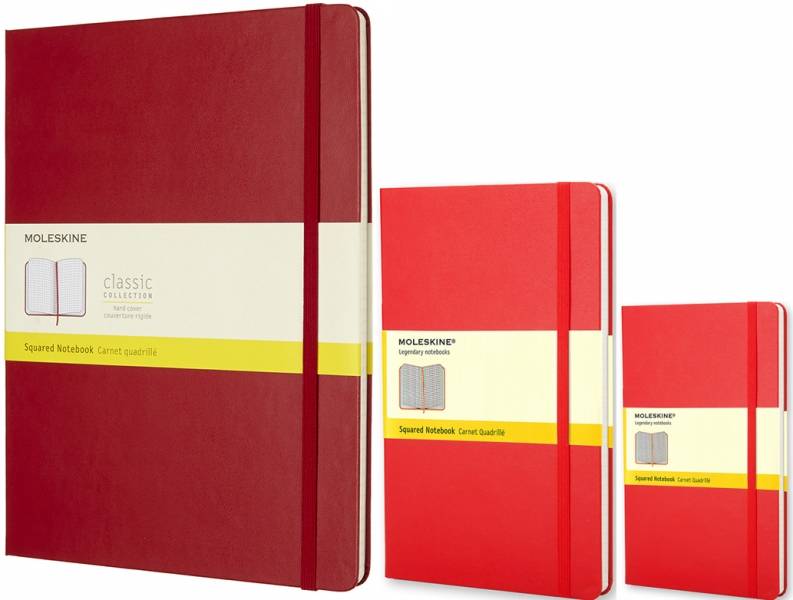 Средний блокнот Moleskine Classic Твердая обложка Красный Линия