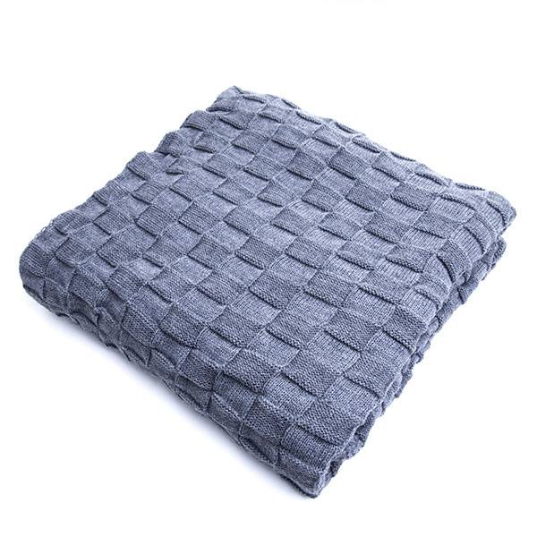 Плед Decorlab Квадратики Сірі з вовни