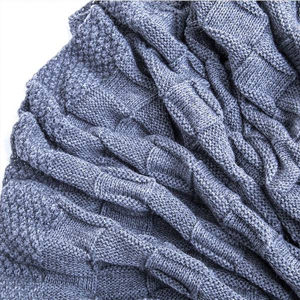 Плед Decorlab Квадратики Сірі з вовни