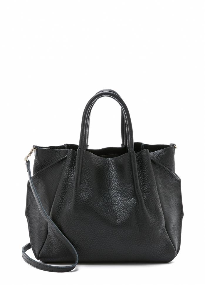 Кожаная женская сумка с ремнем Poolparty Soho RMX Black