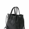 Кожаная женская сумка с ремнем Poolparty Soho RMX Black