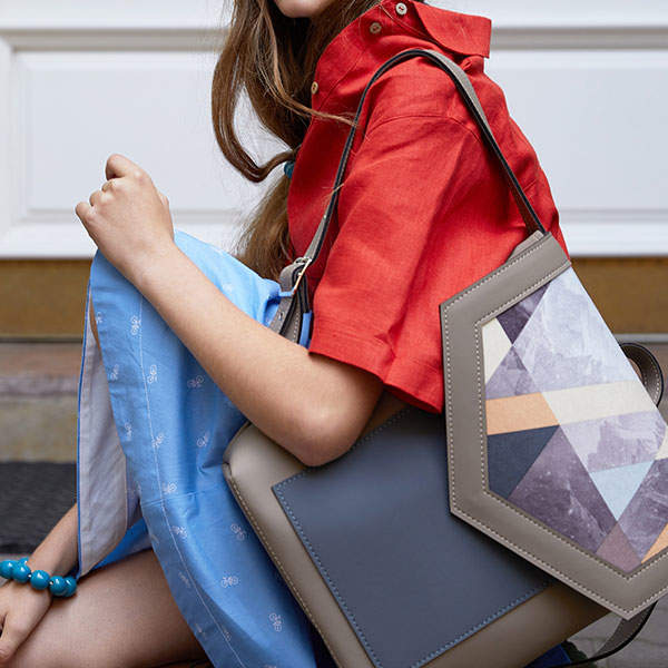 Рюкзак из экокожи Ornament Беж - графит S