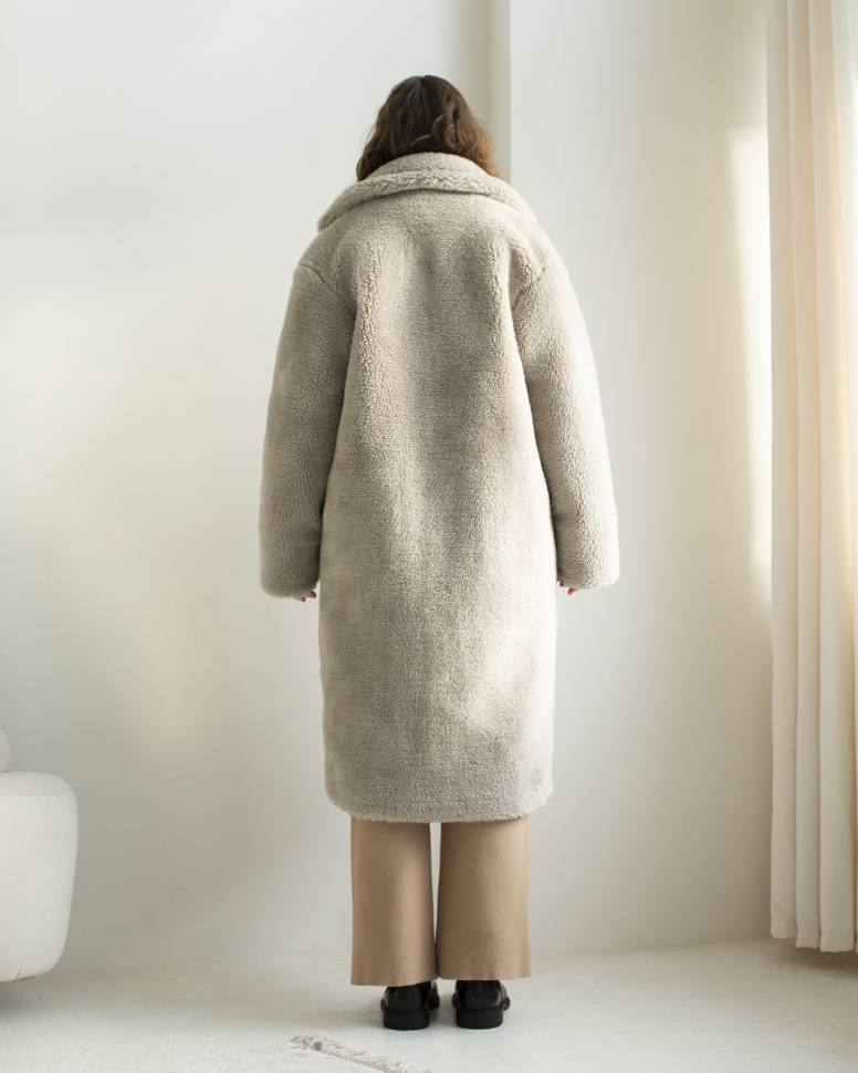 Шуба з еко-хутра Oversize Світло Сіра