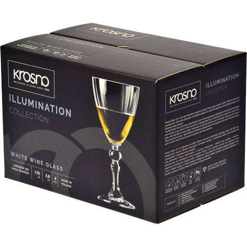 Набір Келихів для білого вина Krosno Illumination 170 мл 6 шт