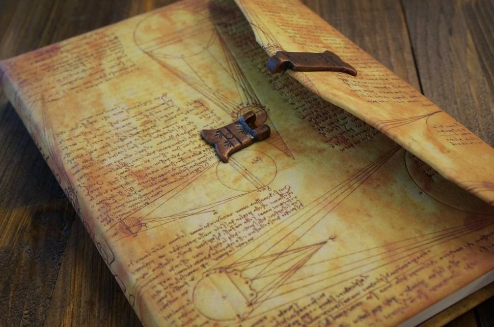 Кишеньковий блокнот Paperblanks Нариси Леонардо (Сонце і місячне світло)