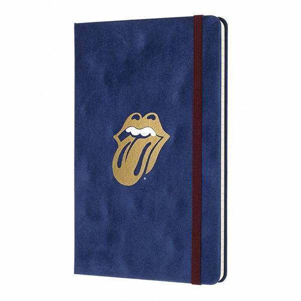 Записна книжка Moleskine Rolling Stones середня Лінія Синій Велюр
