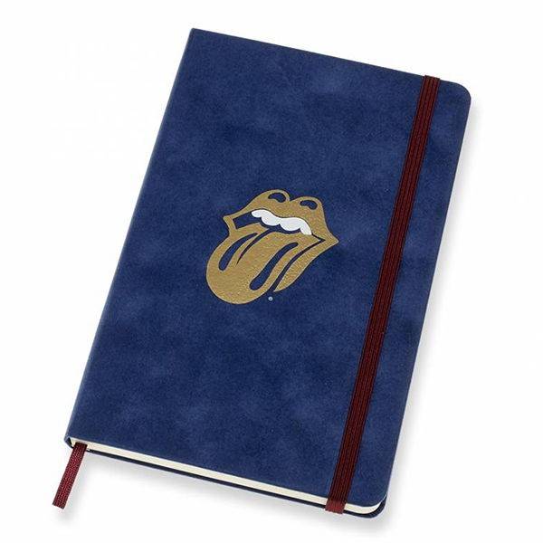 Записна книжка Moleskine Rolling Stones середня Лінія Синій Велюр