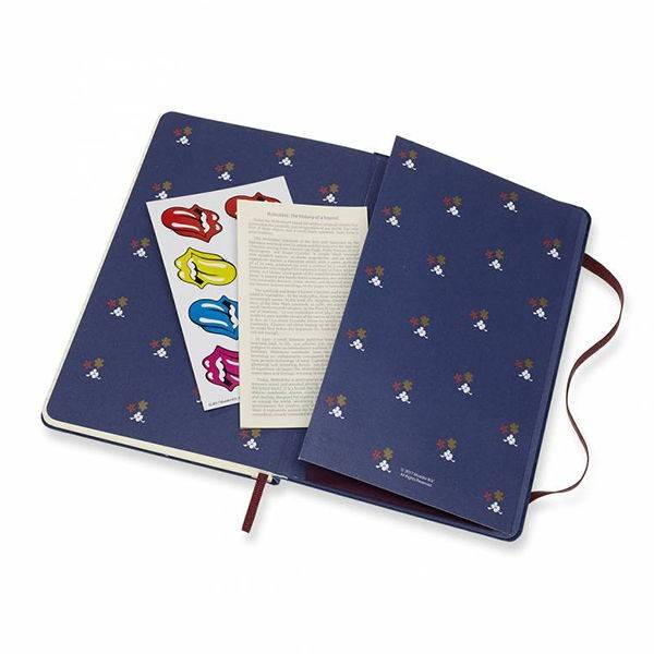 Записна книжка Moleskine Rolling Stones середня Лінія Синій Велюр