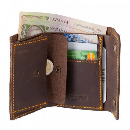 Портмоне Black Brier с карманом для монет Коричневое