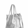 Кожаная женская сумка с ремнем Poolparty Soho RMX Silver Серая