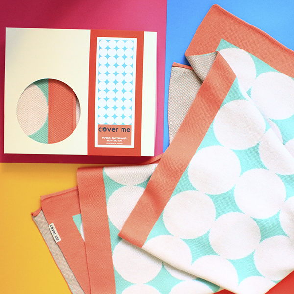 Детский плед Cover Me коралловый с бирюзовым