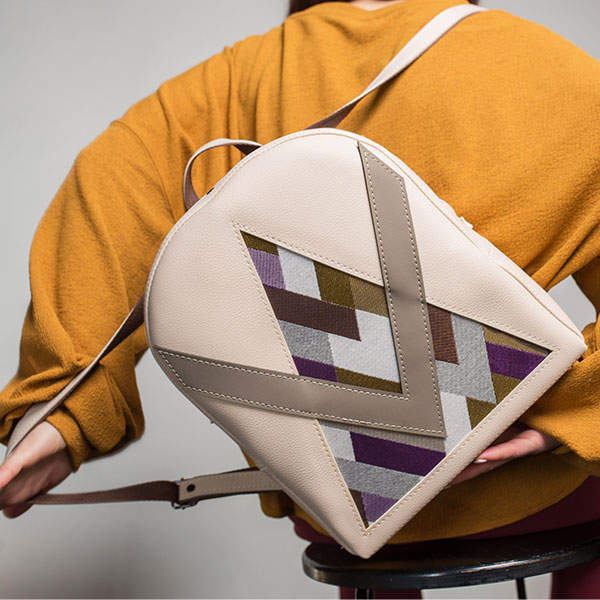 Рюкзак з екокожі Ornament Бежевий