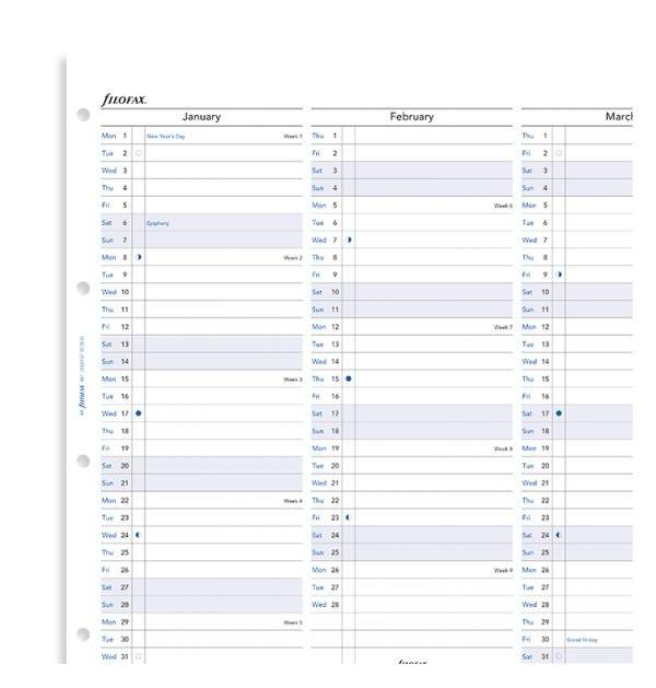 Комплект Датированных Бланков Обзор Года Вертикальный Personal White на 2021 год