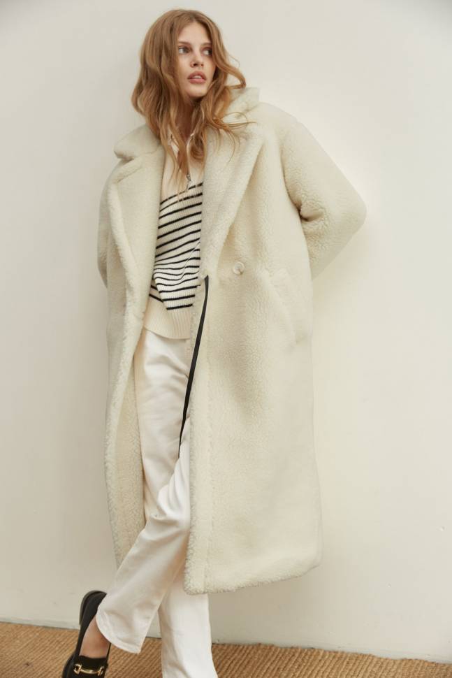 Шуба з еко-хутра Oversize Натуральний