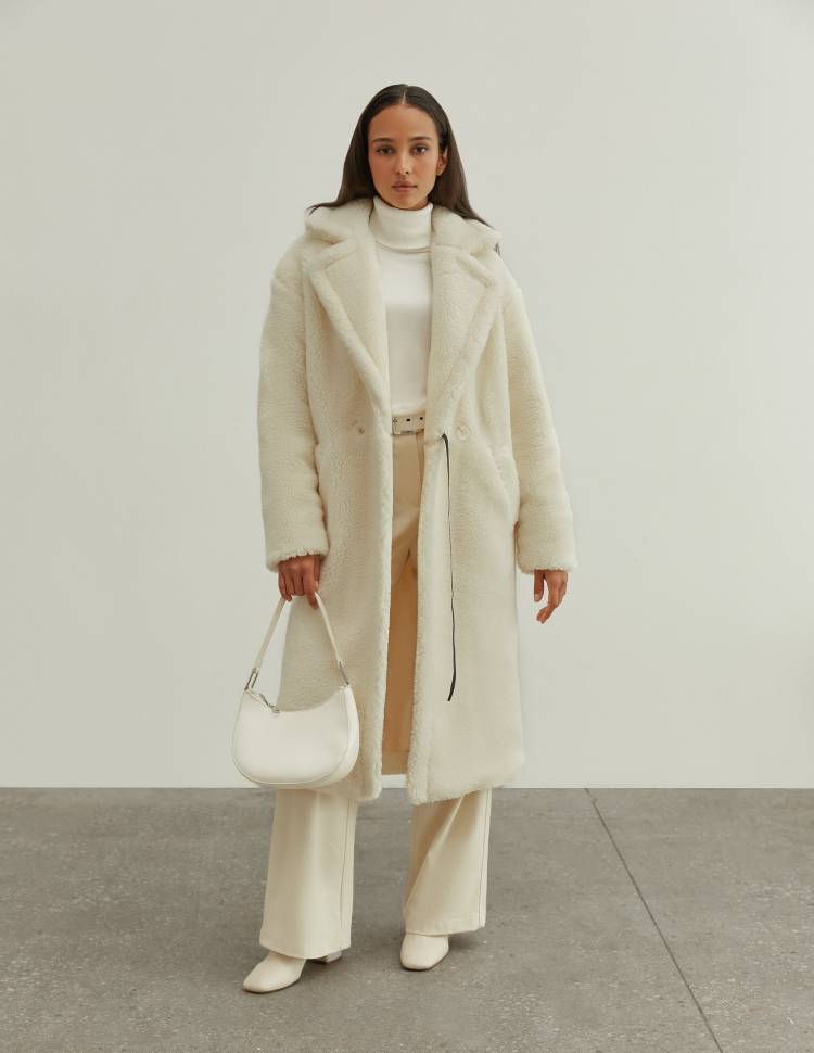 Шуба з еко-хутра Oversize Натуральний