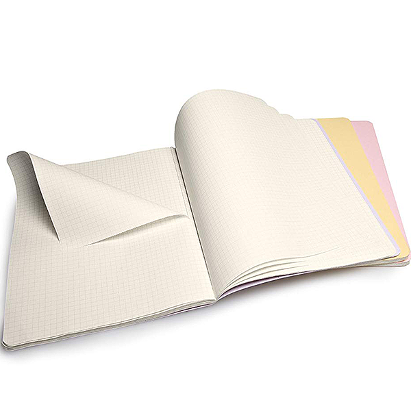Большая тетрадь (3 шт) Moleskine Cahier пастельная Клетка