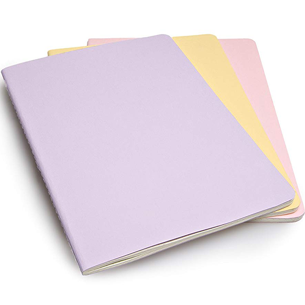 Большая тетрадь (3 шт) Moleskine Cahier пастельная Клетка