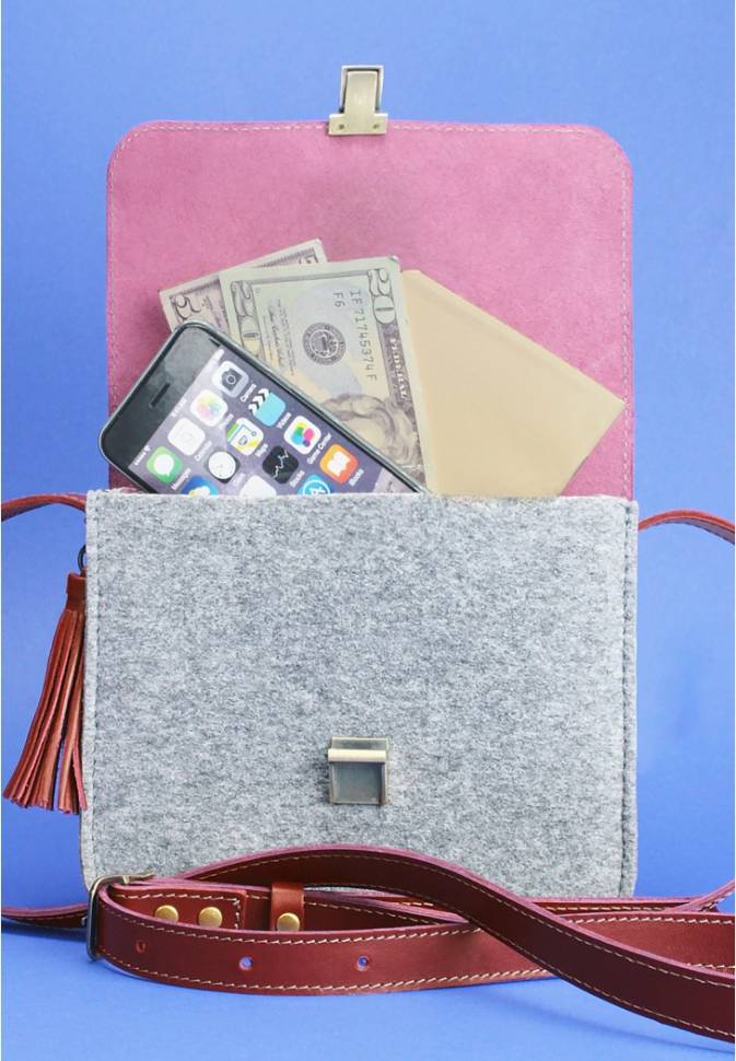 Бохо-сумка Лилу Blanknote фетр + кожа винтаж