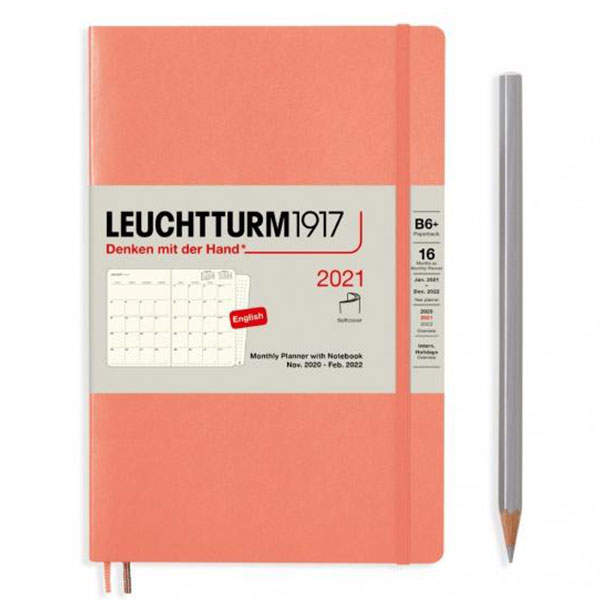 Средний Ежемесячник с Заметками Leuchtturm1917 Paperback B6+ Мягкий Bellini 2021