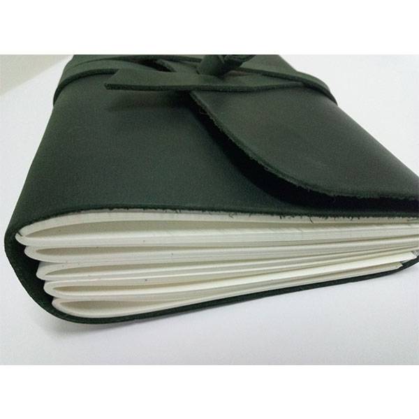 Кожаный блокнот Comfy Strap B6 Зеленый в линию