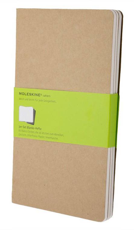 Средняя тетрадь (3 шт) Moleskine Cahier бежевая Чистые листы