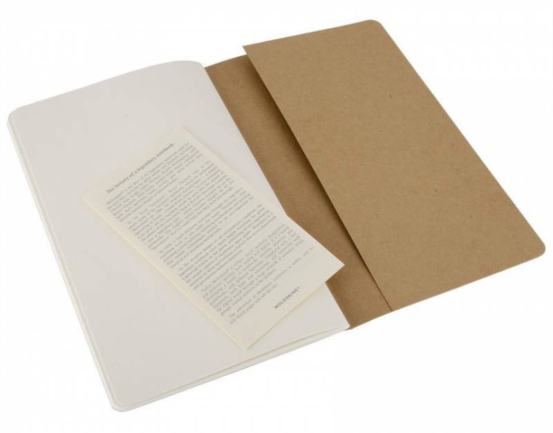 Средняя тетрадь (3 шт) Moleskine Cahier бежевая Чистые листы