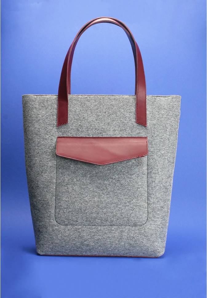 Сумка шоппер Blanknote D.D. фетр + кожа виноград