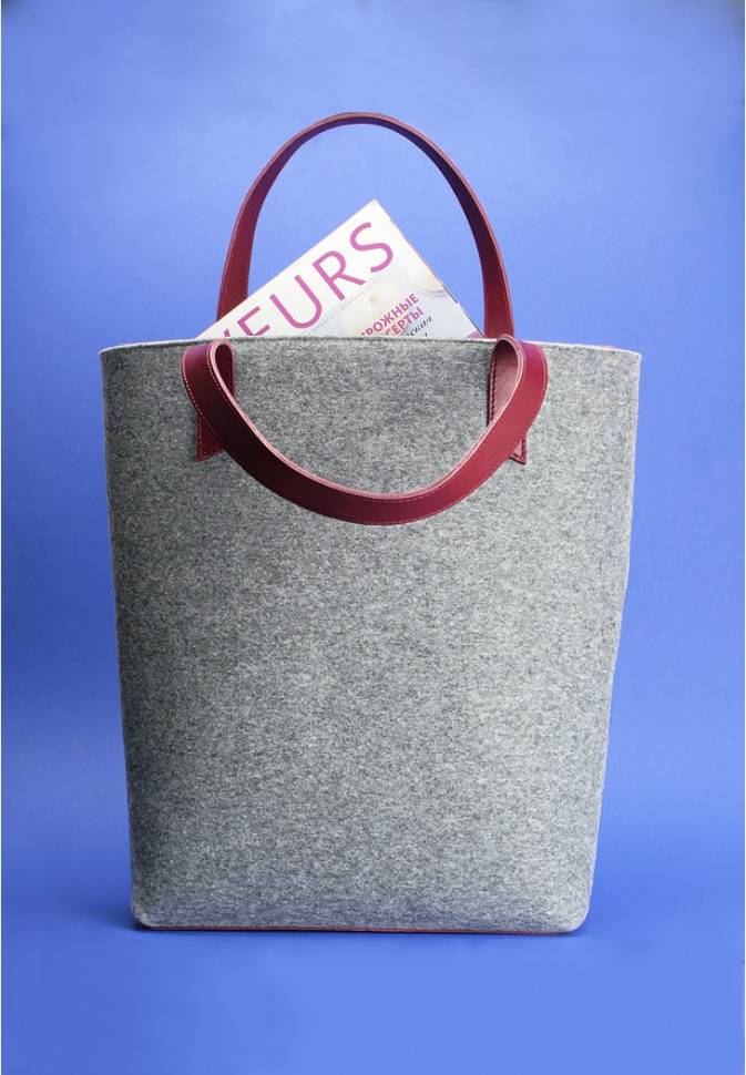 Сумка шоппер Blanknote D.D. фетр + кожа виноград