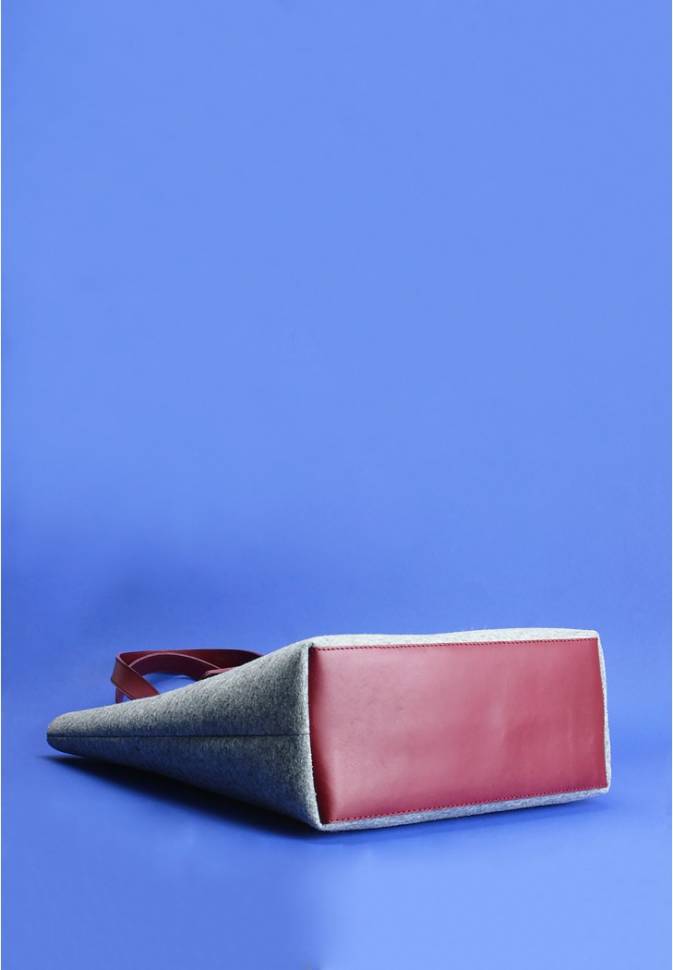 Сумка шоппер Blanknote D.D. фетр + кожа виноград