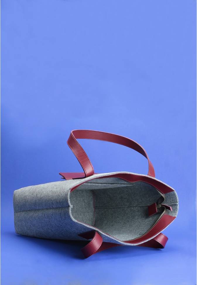 Сумка шоппер Blanknote D.D. фетр + кожа виноград