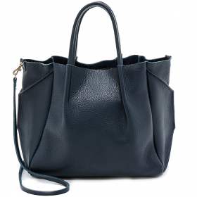 Кожаная женская сумка с ремнем Poolparty Soho RMX Blue