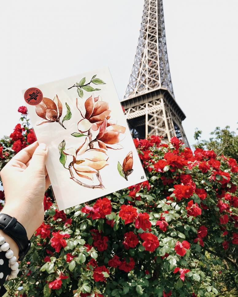 Временная татуировка Магнолия (L)