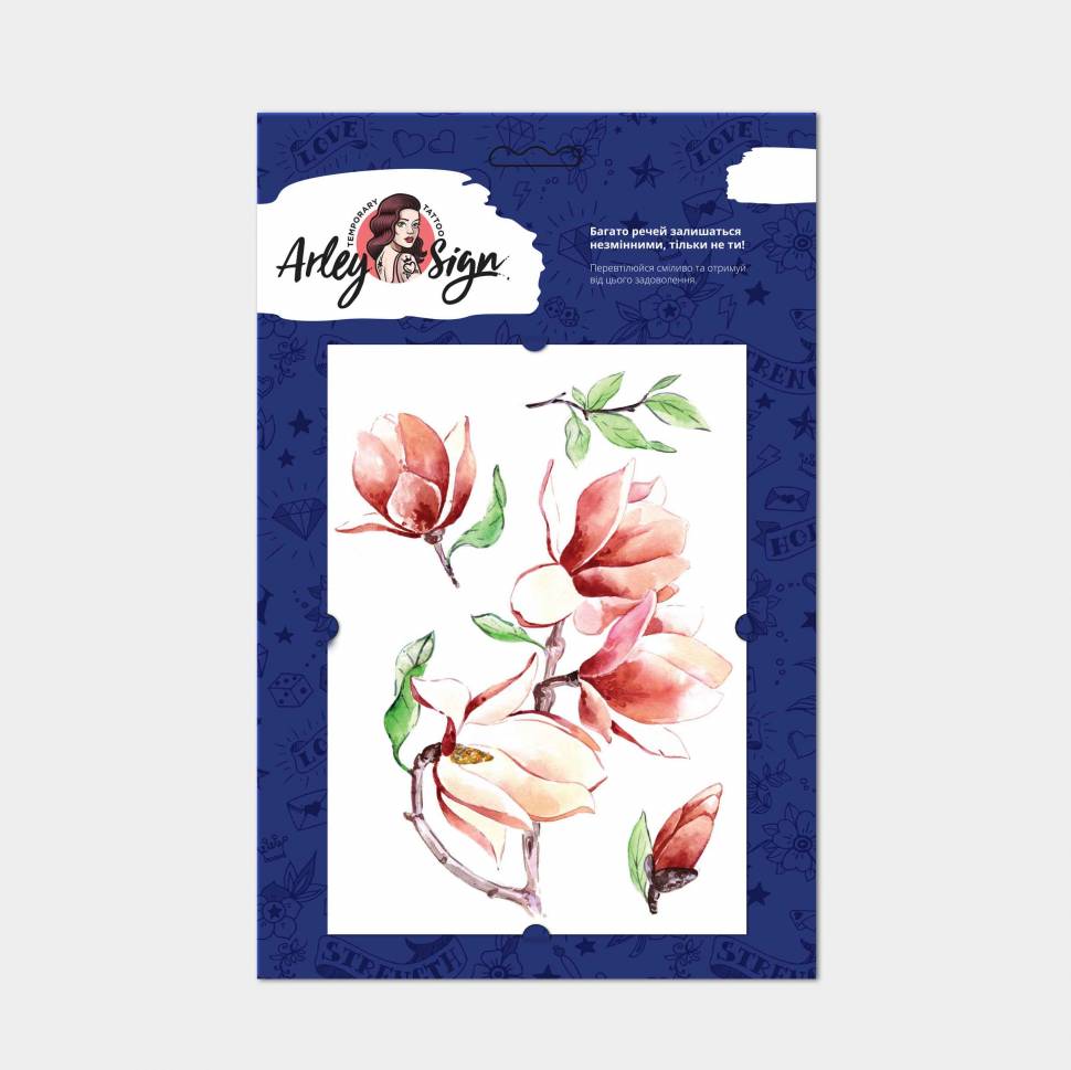 Временная татуировка Магнолия (L)