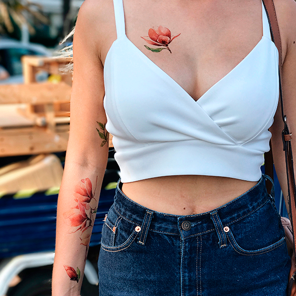 Временная татуировка Магнолия (L)