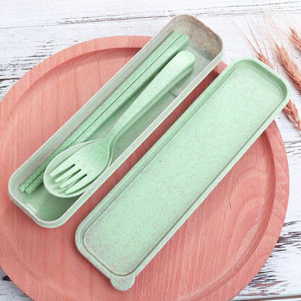 Эко Набор Столовых Приборов BeDifferent Version 1 Зеленый