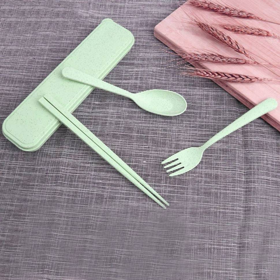 Эко Набор Столовых Приборов BeDifferent Version 1 Зеленый