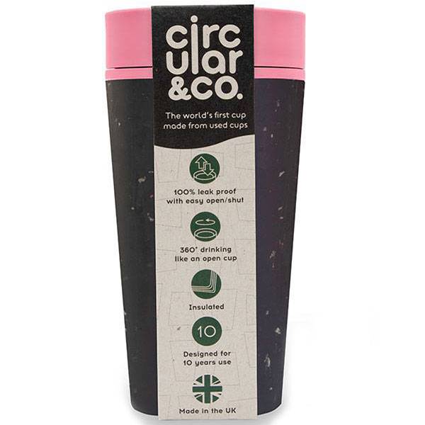 Эко-чашка Circular Cup Label Pink 340 мл