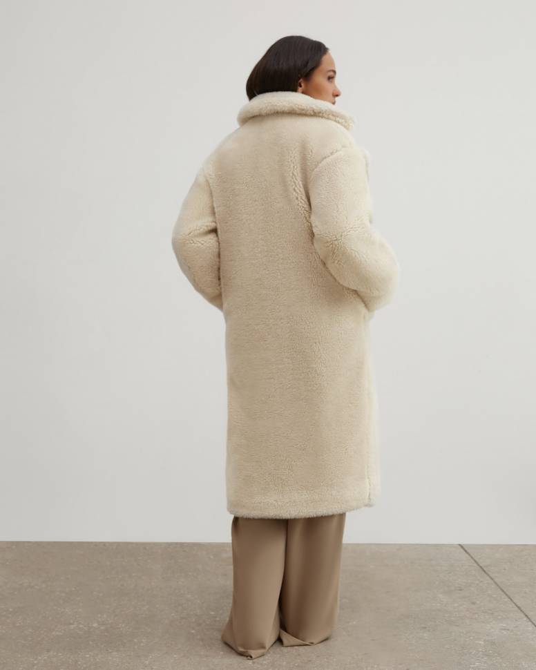 Шуба з еко-хутра Oversize Кремова