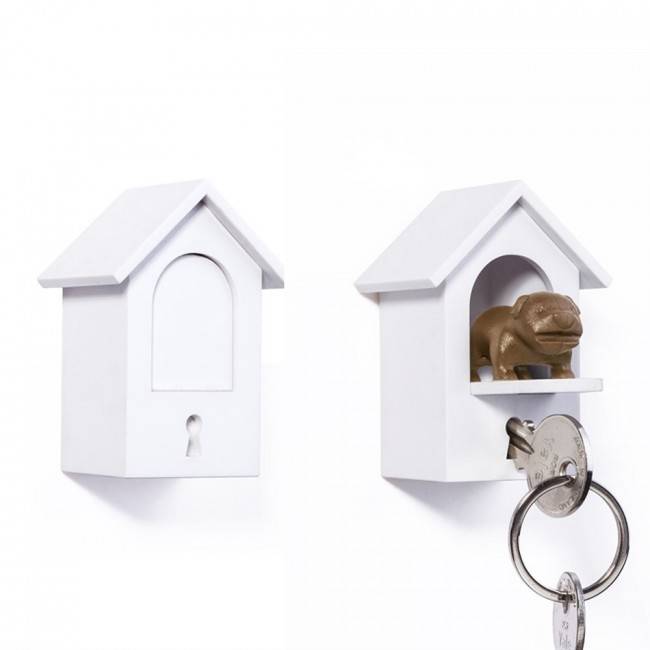 Ключниця настінна і брелок для ключів Qualy Watch Dog Brown