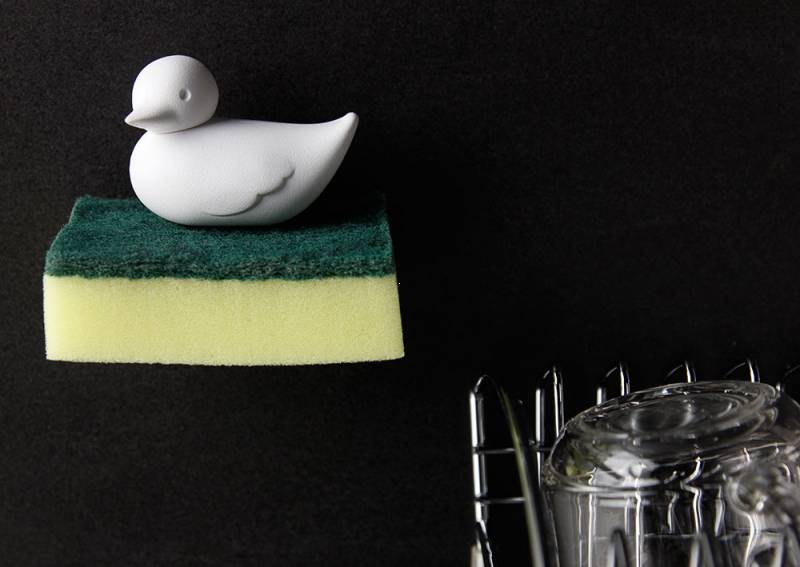 Тримач для губки Qualy Duck Sponge White