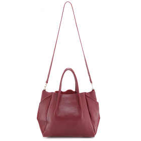 Кожаная женская сумка с ремнем Poolparty Soho RMX Red