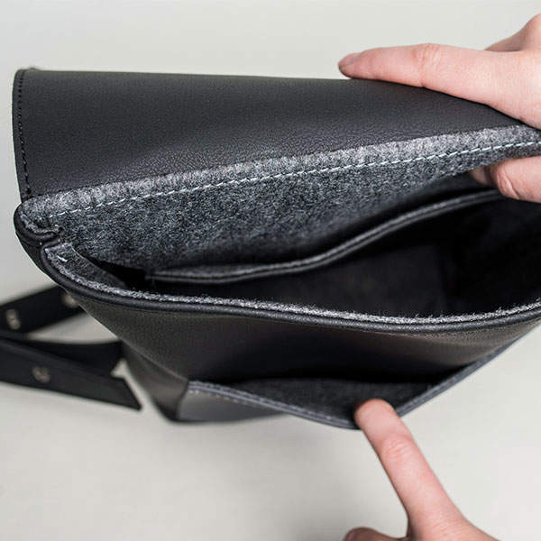 Рюкзак з екокожі Ornament Чорний - графіт M