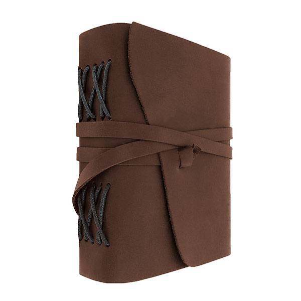 Шкіряний блокнот Comfy Strap A6 Кричневий чисті сторінки