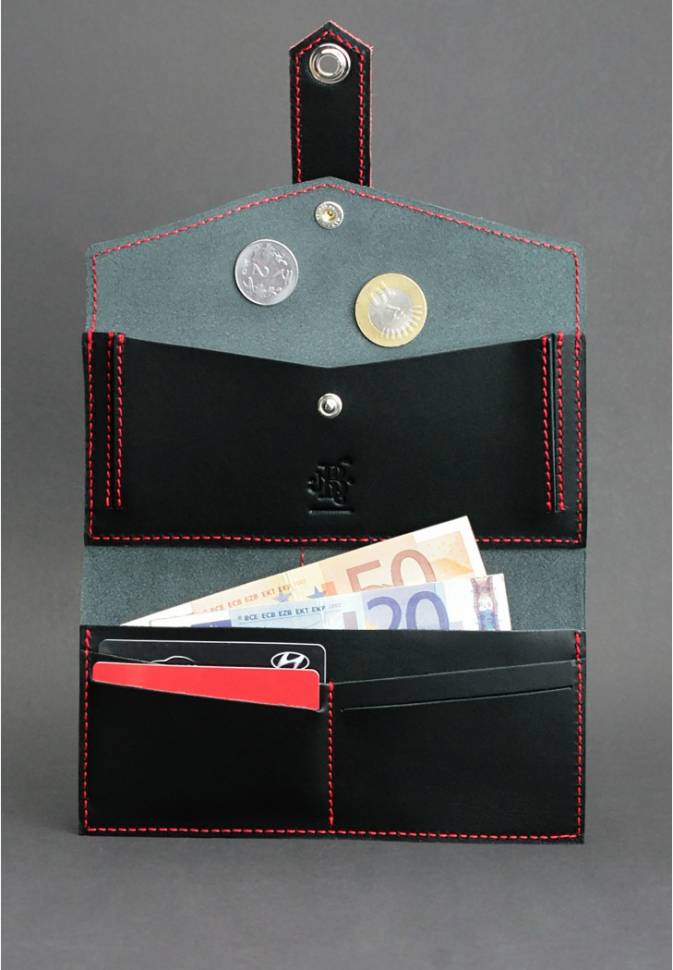 Портмоне BlankNote 3.0 Графит-клубника