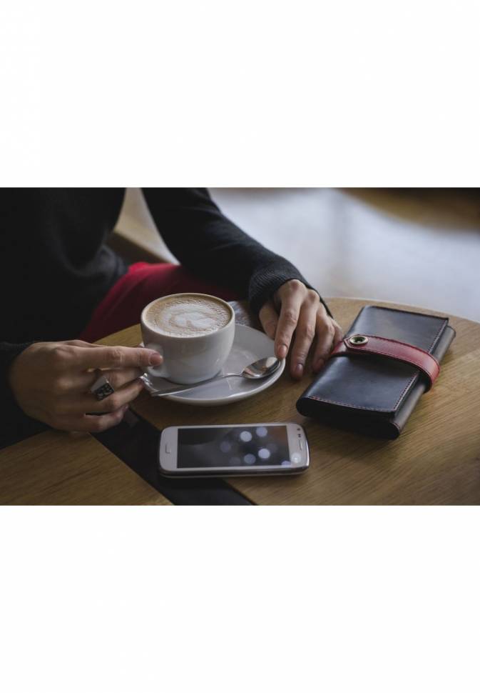 Портмоне BlankNote 3.0 Графит-клубника