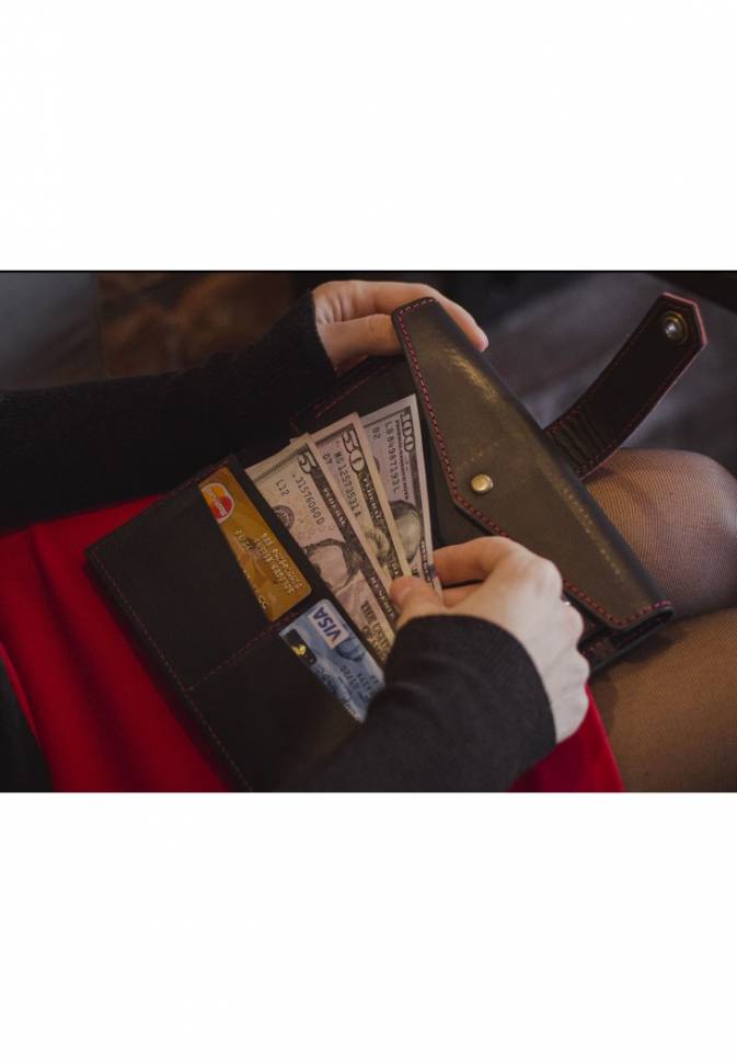 Портмоне BlankNote 3.0 Графит-клубника