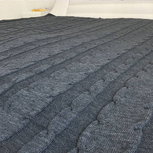 Плед Decorlab Косички серые из шерсти