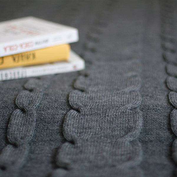 Плед Decorlab Косички серые из шерсти