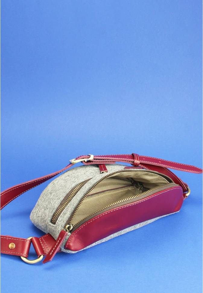 Сумка напоясная Blanknote Spirit фетр+кожа виноград