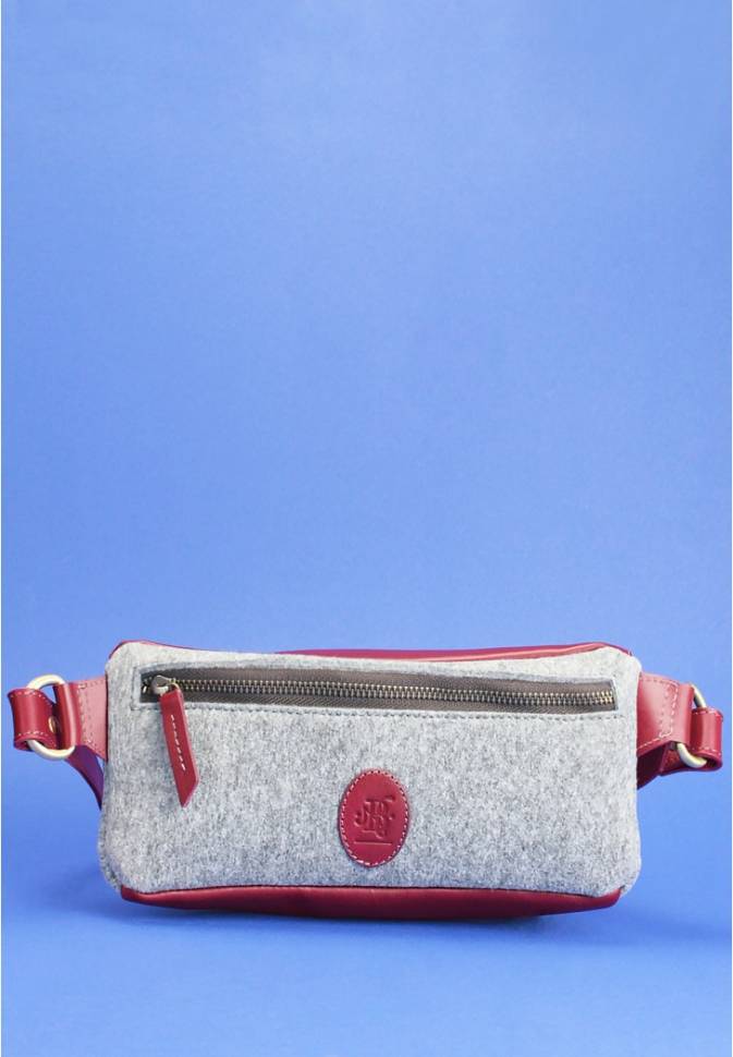 Сумка напоясная Blanknote Spirit фетр+кожа виноград